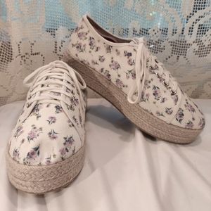 Torrid  Ivory Canvas Platform Espadrille Sneakers